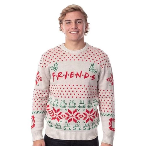 Friends TV Series Logo Officially Licensed Men's Ugly Christmas Sweater