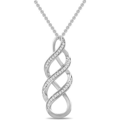 Amazon Essentials Women's Sterling Silver Diamond Twist Pendant Necklace