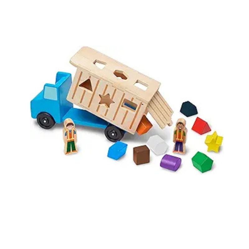 Melissa & Doug Shape-Sorting Wooden Dump Truck Toy ​