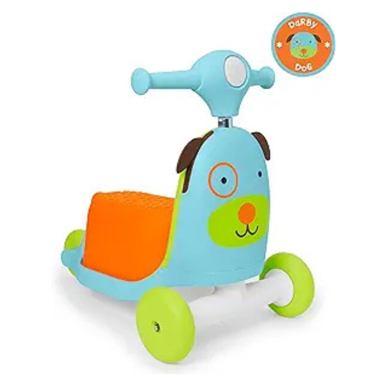 Skip Hop 3-in-1 Baby Activity Push Walker to Toddler Scooter, Zoo Dog