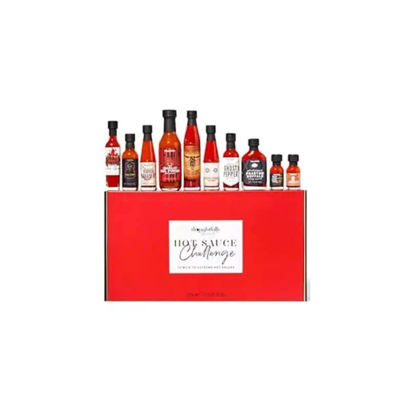 Thoughtfully Gourmet, Hot Sauce Challenge Set, Hot Sauce Variety Pack Includes Hot Sauces from Mild To Extreme Flavors, Unique Gifts for Men, Set of 10 (1) - good gifts for parents