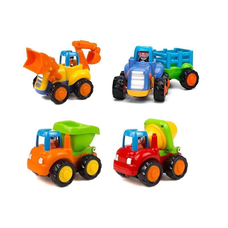 Friction Powered Cars Push and Go Trucks Construction Vehicles - gifts for 1 year olds