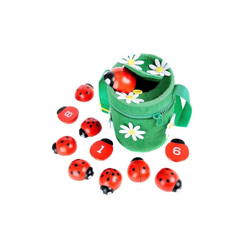 Counting Ladybugs - Montessori Wooden Counting Toy​ - birthday gift for 2 year old boy