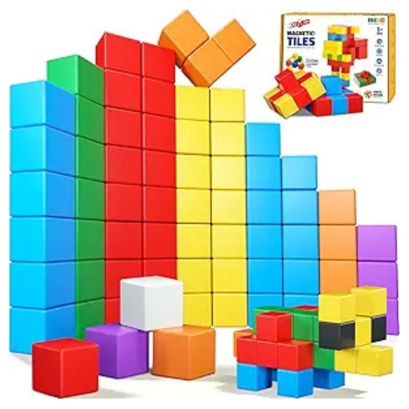 Magnetic Blocks, 32PCS Magnetic Building Blocks for Toddlers Age 3-5 Magnet Cubes Toys​ - best christmas gifts for 2 year old boy